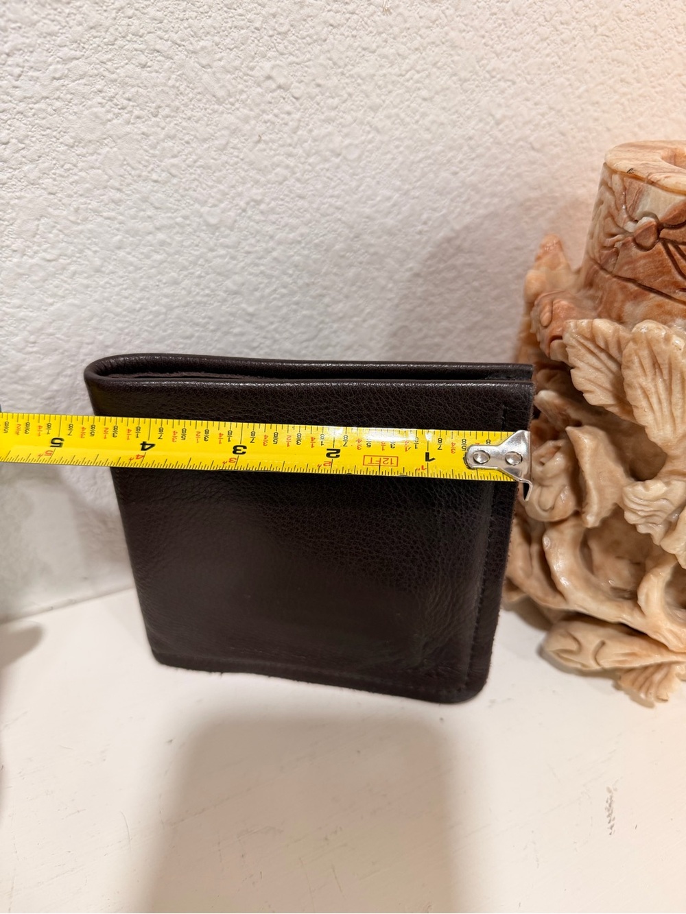 Vintage Buffalo Leather Wallet Bifold Brown Embossed Logo Western Style - Picture 3 of 6